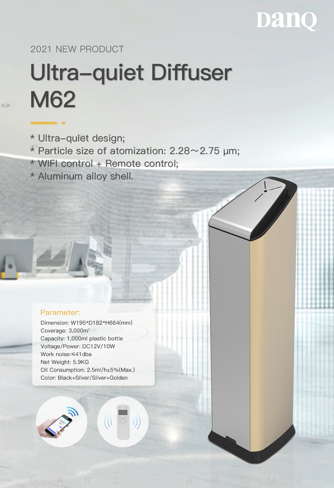 14. Ultra-Quiet Hotel Scent Machine M62
